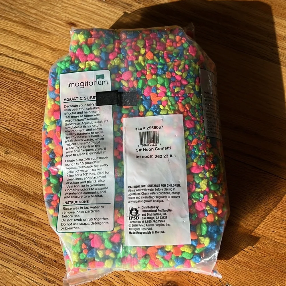 Imagitarium 5lb Aquatic Substrate - Neon Confetti - New